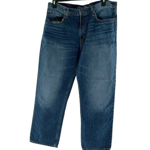 Eddie Bauer Jeans Mens Size 36X30 Straight Leg Comfort Whiskers Pockets Denim - Picture 1 of 9